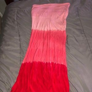 Strapless ombré summer dress/ long skirt